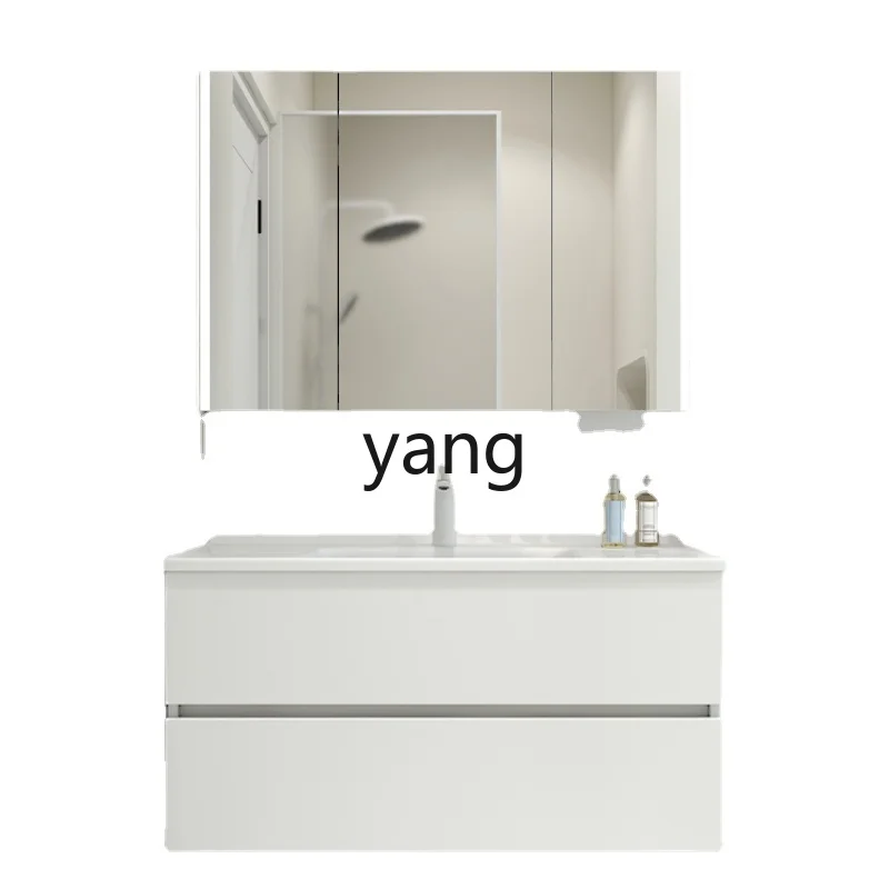 

Yjq Oak Ceramic Whole Washbin Bathroom Cabinet Combination Bathroom Table Hand Washing Washbasin Cabinet Combination