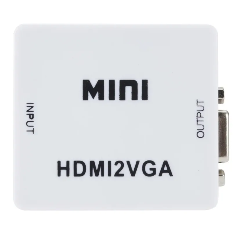 MnnWuu MINI HDMI-compatible to VGA Adapter HDMI2VGA Converter Digital Analog HD 1080p HDMI TO VGA For PC Laptop Tablet Displayer hdmi to vga adapter cable,vga to hdmi converter