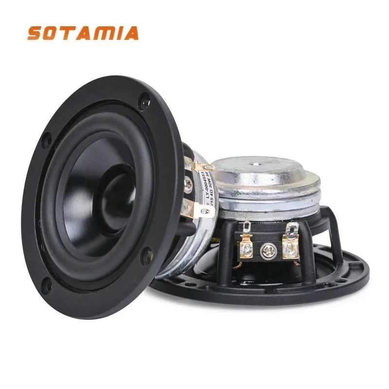 SOTAMIA 2Pcs 3 Inch Full Range Speaker 4 Ohm 30W HiFi Sound Speaker Rubber Edge Aluminum Basin Neodymium Audio Loudspeaker