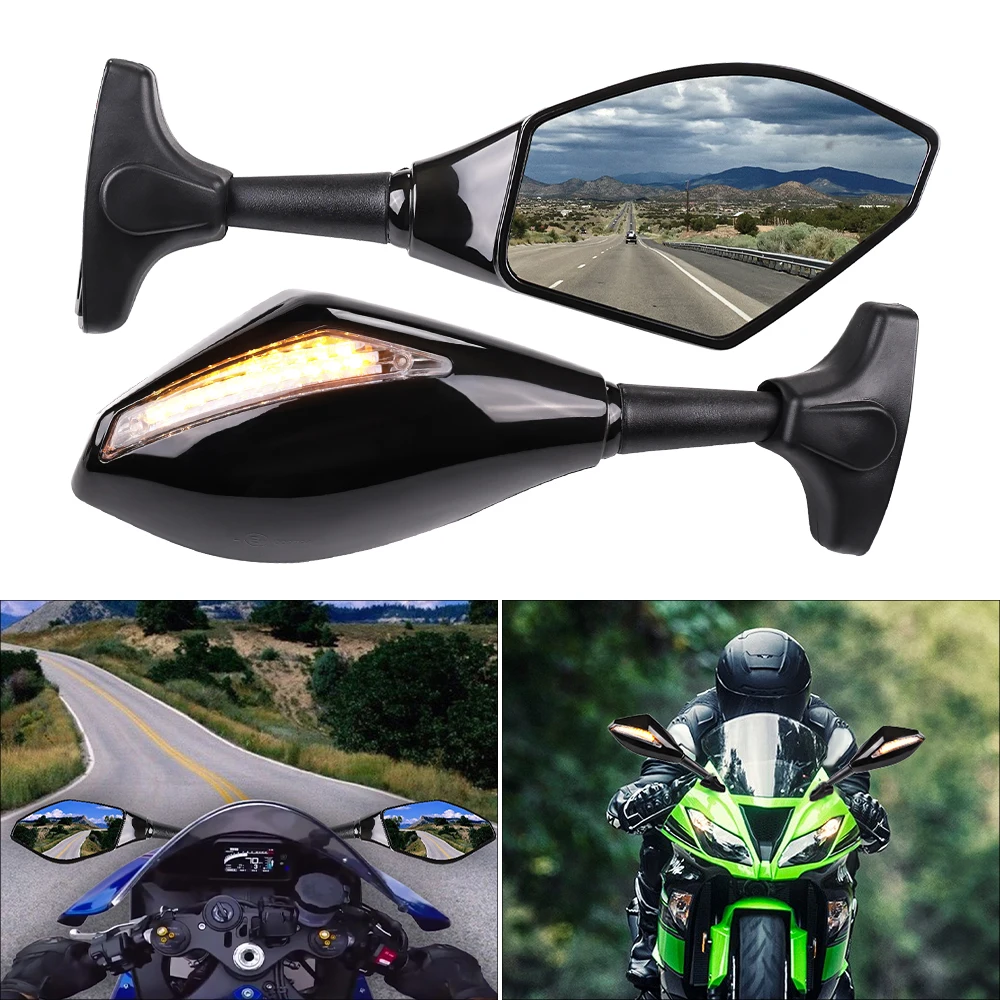 For-Yamaha-R1-R6-R6-Carbon-Motorcycle-LED-Turn-Signal-Rearview-Mirrors ...