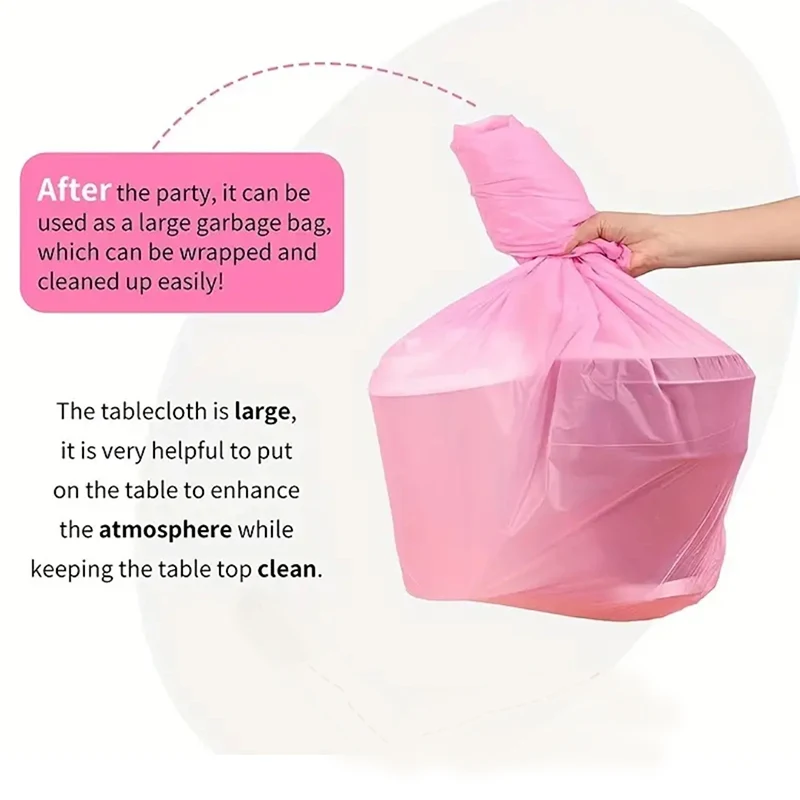 Disposable Table Skirt PEVA Solid Color Tablecloth Waterproof And Oil-proof Holiday Party Wedding Hotel Decoration 2pcs/set