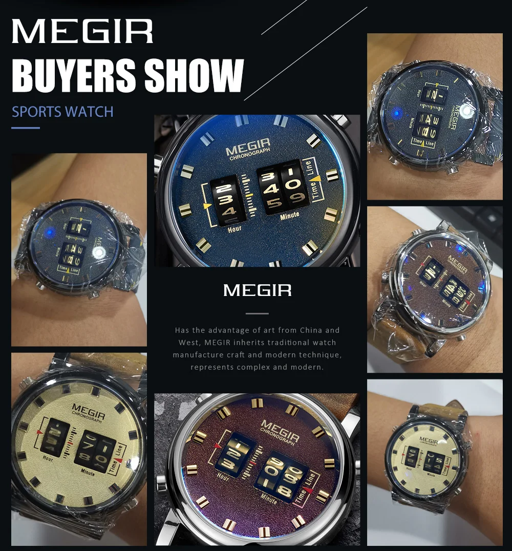 Megir Roller Watch For Men 2137