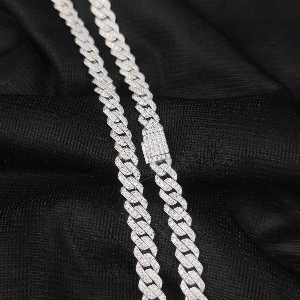 Custom Hip Hop Full Moissanite Cuban Chain Necklace For Women