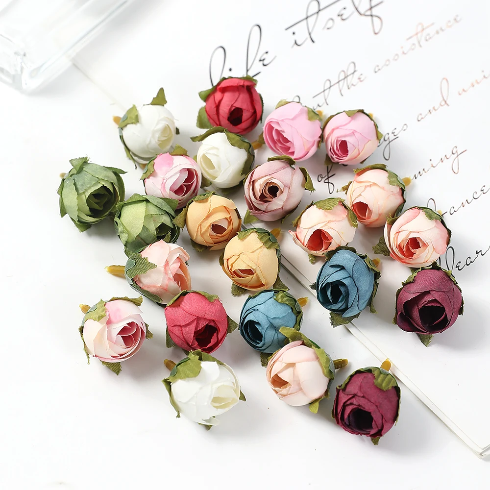 10-Piece Set of Rose Tea Buds Artificial Silk Flowers
