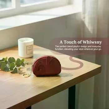Portamonete in Pelle PU a Forma di Elefantino, Ciondolo per Borsa da Donna, Porta Carte Creativo, Porta Rossetto, Bustina con Cerniera per Contanti