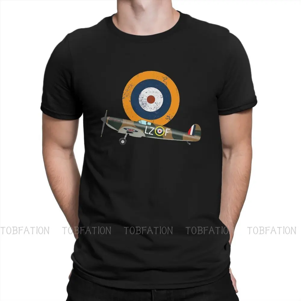 Supermarine Spitfire Living Warbird Military Ww2 Aircraft Plane Flugmlg Mki Tshirt Cotton O-Neck Oversize Streetwear T-Shirt Da Uomo
