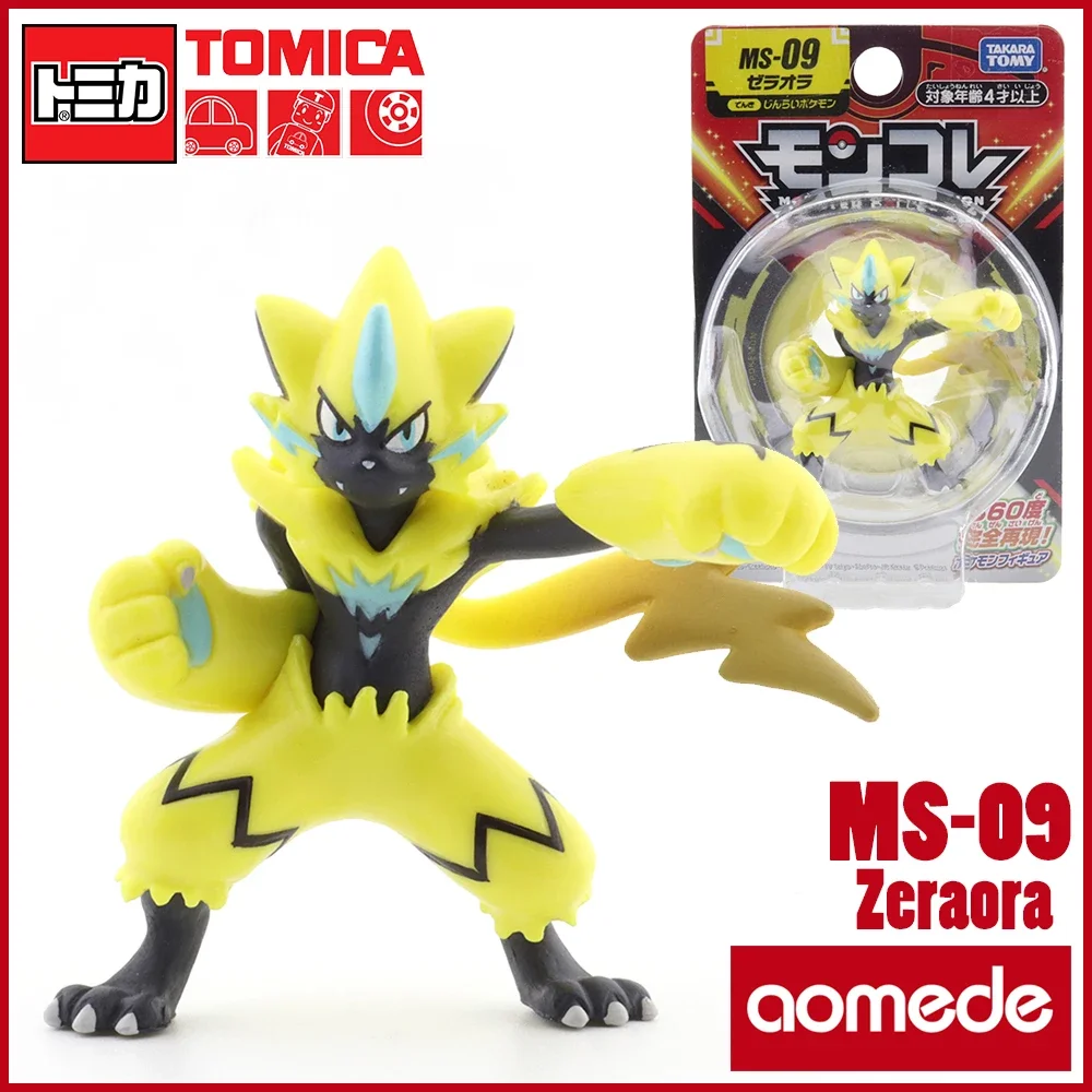 Takara Tomy Tomica Pokemon Pocket Moncolle Ms-09 Zeraora 3-5Cm Mini Resina Anime Figure Giocattoli Per Bambini Da Collezione