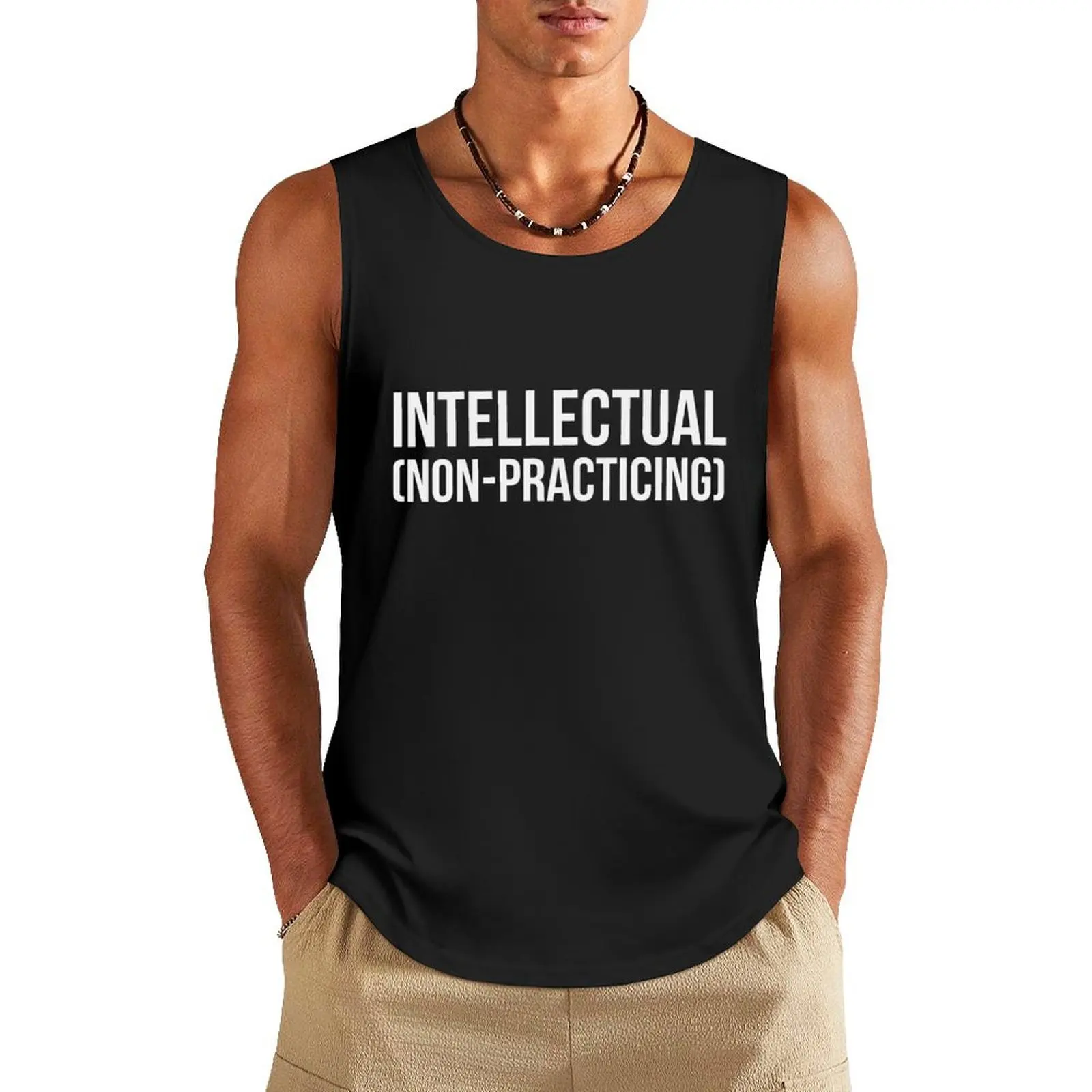 

intellectual (non-practicing) Tank Top Man sleeveless shirt Men gym sportswear