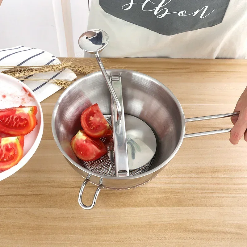 Stainless Steel Food Mixer Jam Manual Mixer Mashed Potato Press Mashed Potato Vegetable and Fruit Grinder