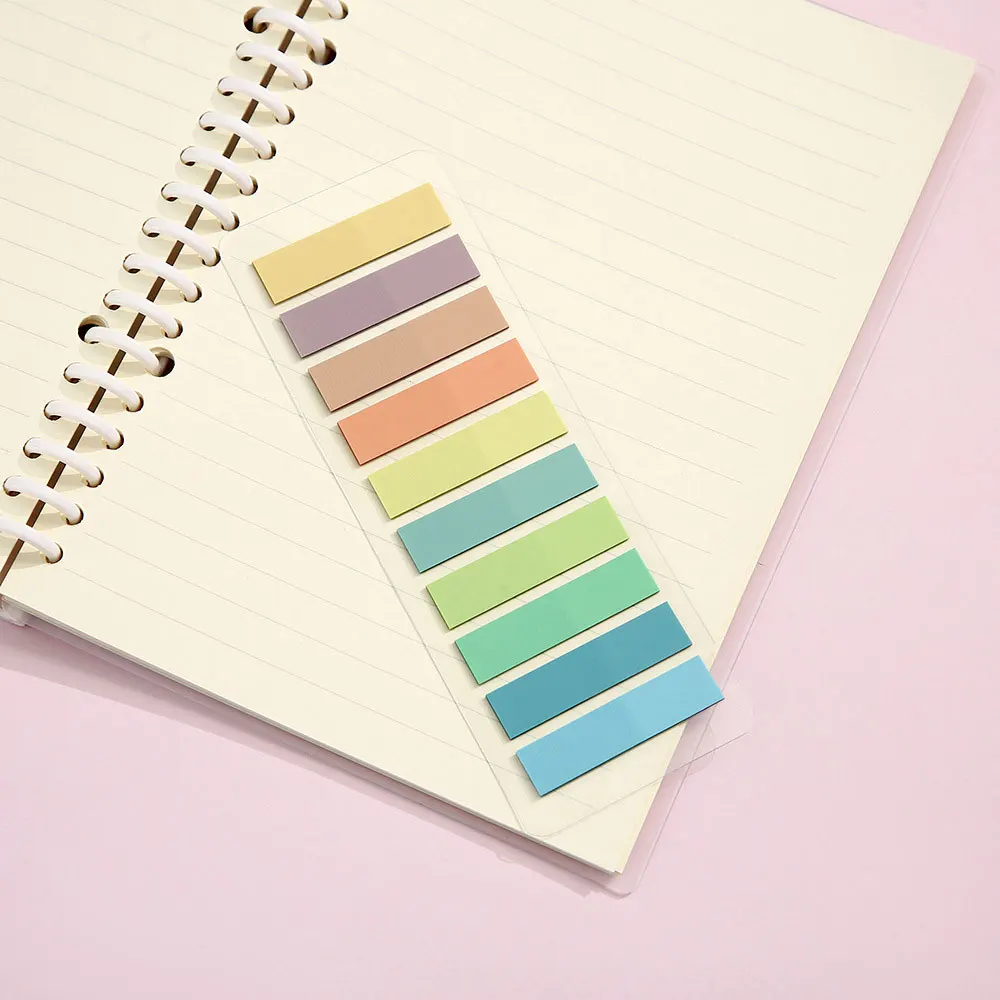 Vibrant Transparent Colorful Index Sticker Memo Pad - 200 Sheets Self-Adhesive Sticky Notes