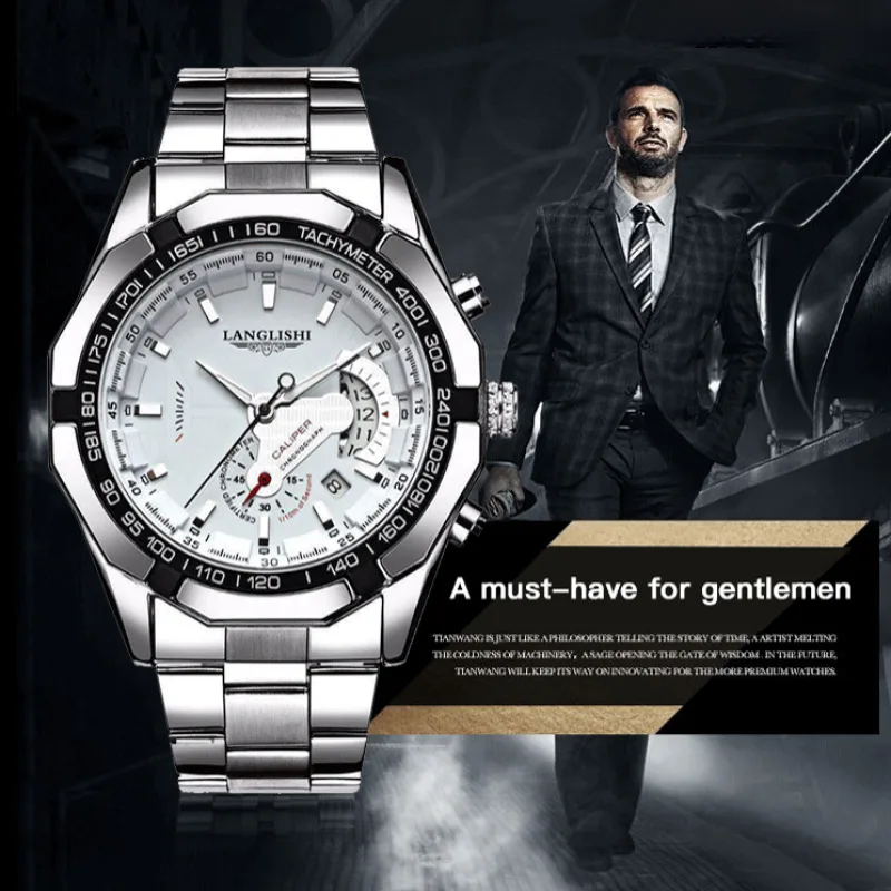 Trendy Quartz Wristwatch for Men  Automatic Nightlight Waterproof Watch