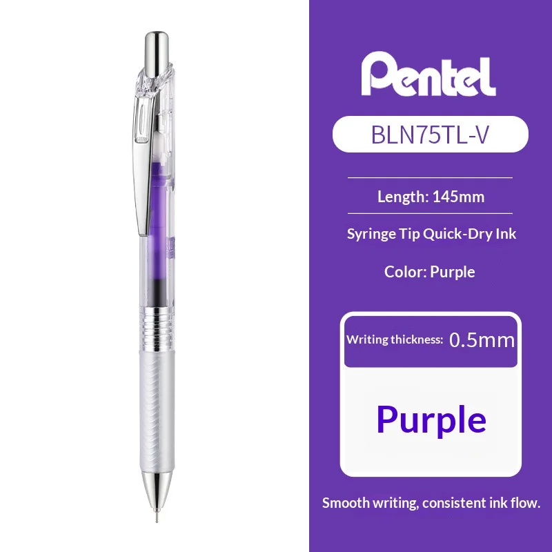Pentel EnerGel Infree Gel Pens - Transparent Barrel with Soft Grip, 0.5mm Needle Tip, Colored Highlighter