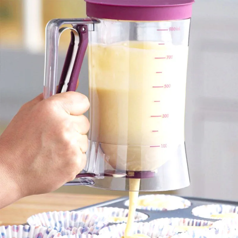 Pasta Separator Dispenser Cupcake Handheld Separator Batter Funnel Measuring Cup Baking Tool
