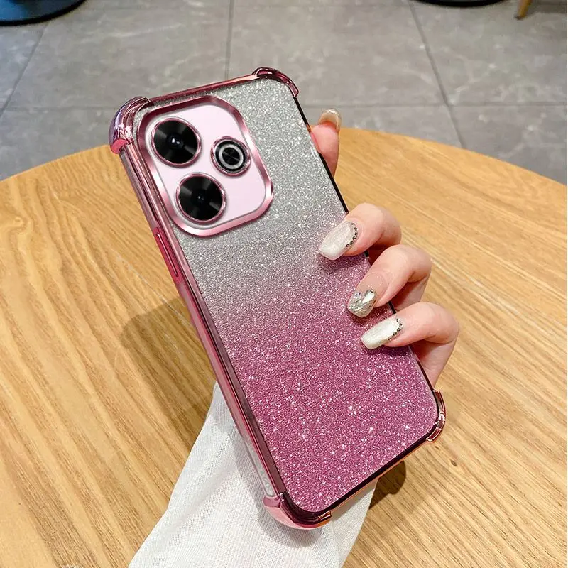 Gradient Glitter Silicone Shockproof Phone Case Cover