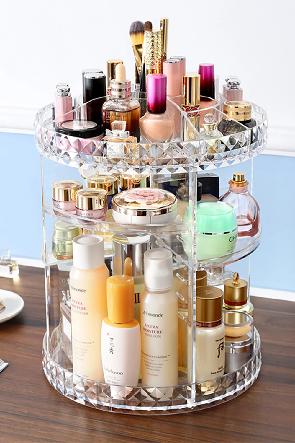 【Sheonly】Transparent Acrylic Rotating Multifunctional Makeup Organizer: uk Stock, 4 Days Free Delivery, & No Order Amount limit