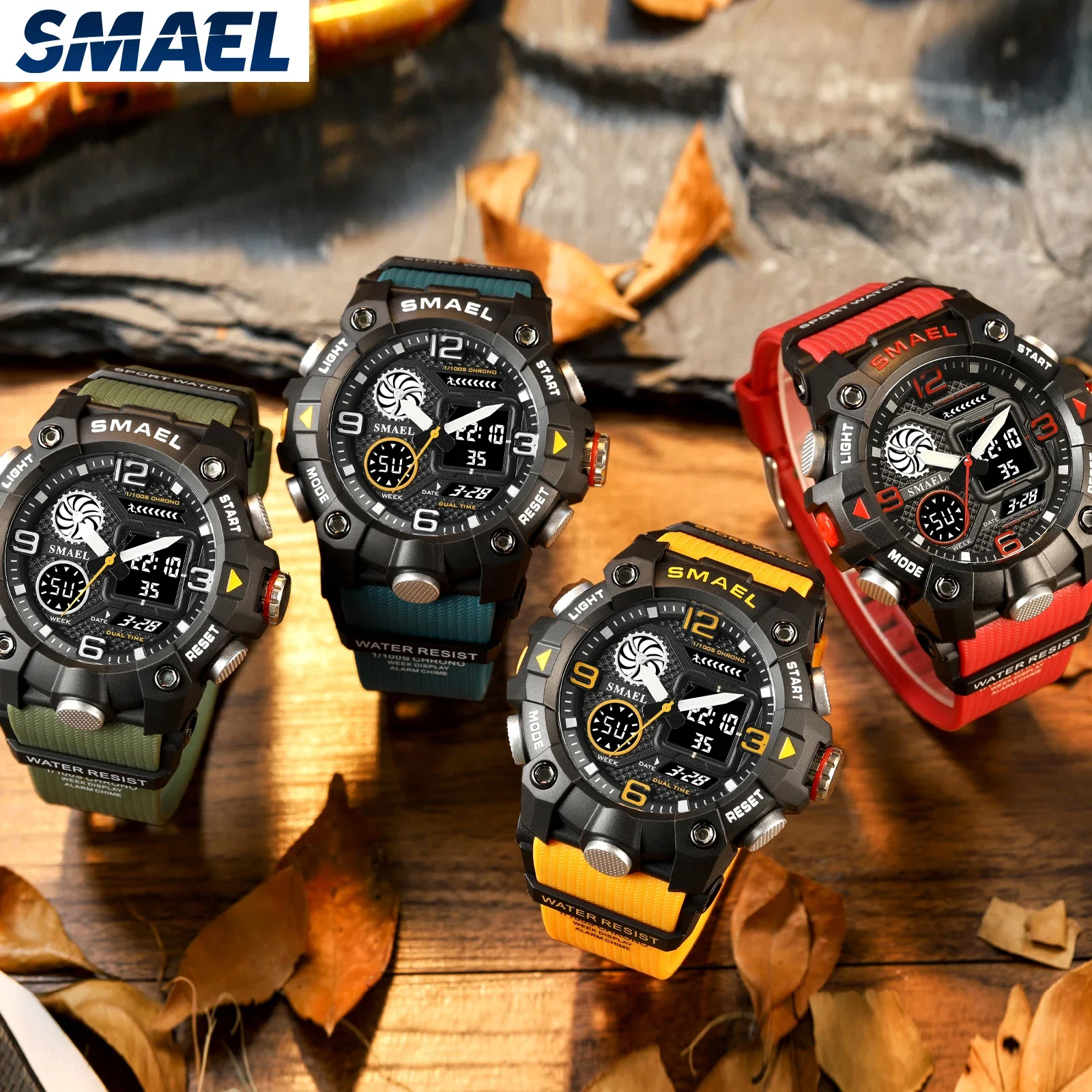 SMAEL Multi functional Waterproof Night Light Outdoor Student Electronic Watch 8055 Watch Men's Tactical Digital Watch 3
