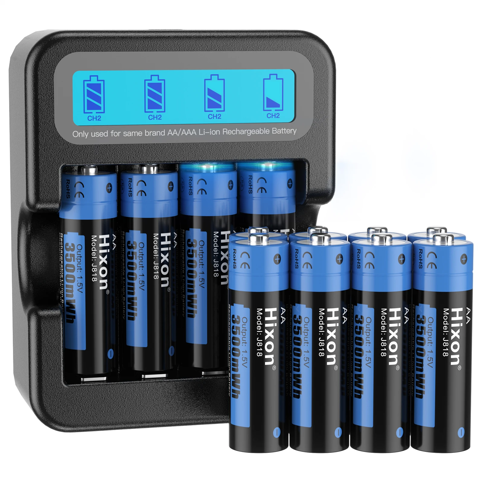 1.5V AA Lithium Batteries 3500mWh Rechargeable AA Batteries Charger LOT