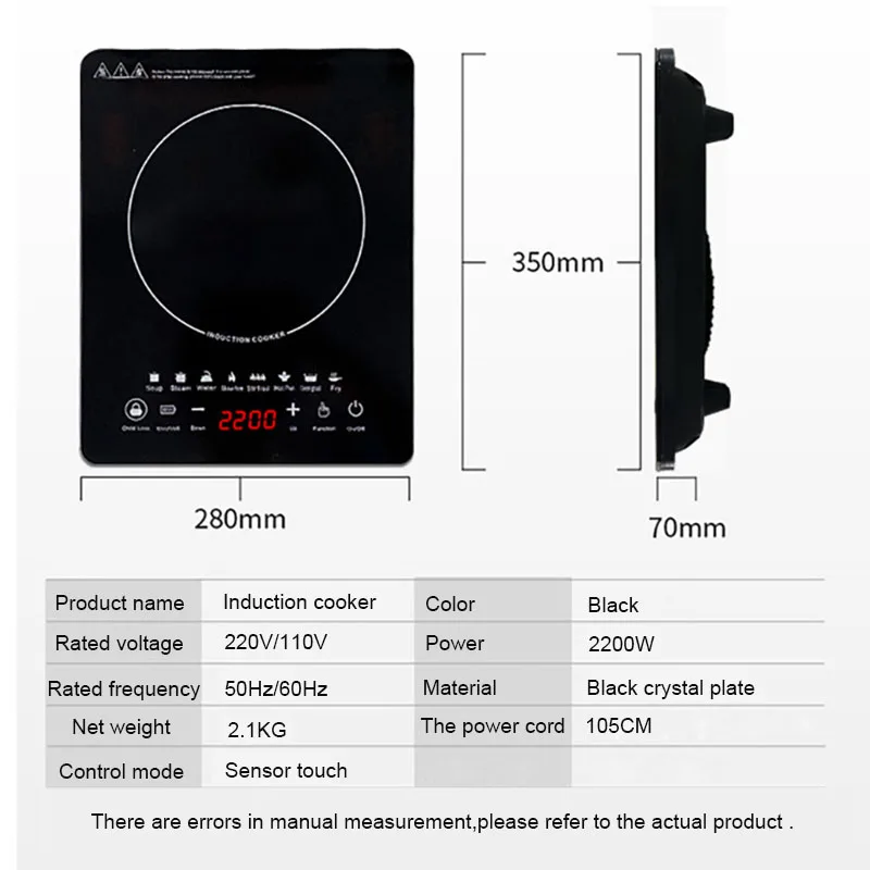 DMWD 110V Electric Magnetic Induction Cooker Waterproof Hot Pot Oven Furnace Cooking Stove Kitchen Hotpot Heater Cooktop 2200W images - 6