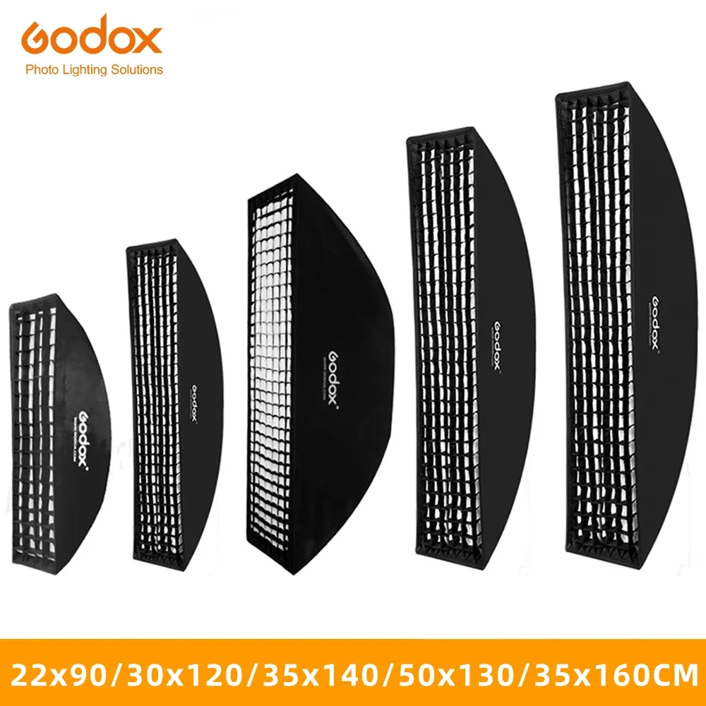 Photography Softbox Rectangle Strip Honeycomb Grid Bowens Mount Studio Flash Softbox 22x90cm 30x120cm 35x160cm 50X130CM