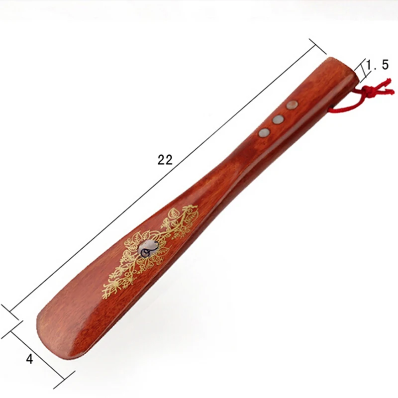 22cm Durable Handle Shoehorn Wooden Shoe Horn Shoe Accessories Shoe Horns Aid Stick Remover Tool Random Color 5