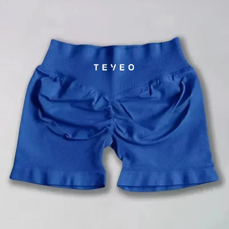 TEVEO New Navy Blue Leggings Seamless Yoga Pants High Quality Ribbed Fitness Pants High Stretch Fitness