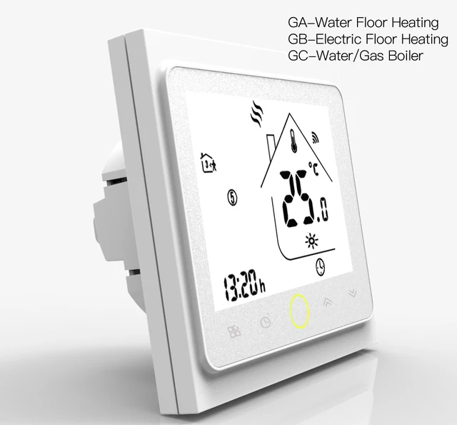 WiFi Smart Thermostat Temperature Controller for Water/Electric floor Heating Water/Gas Boiler Works with Alexa Google Home White