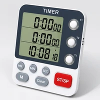 Digital Dual Kitchen Timer 3 Channels Count UP/Down Timer Cooking Timer Stopwatch Large Display Adjustable Volume 1
