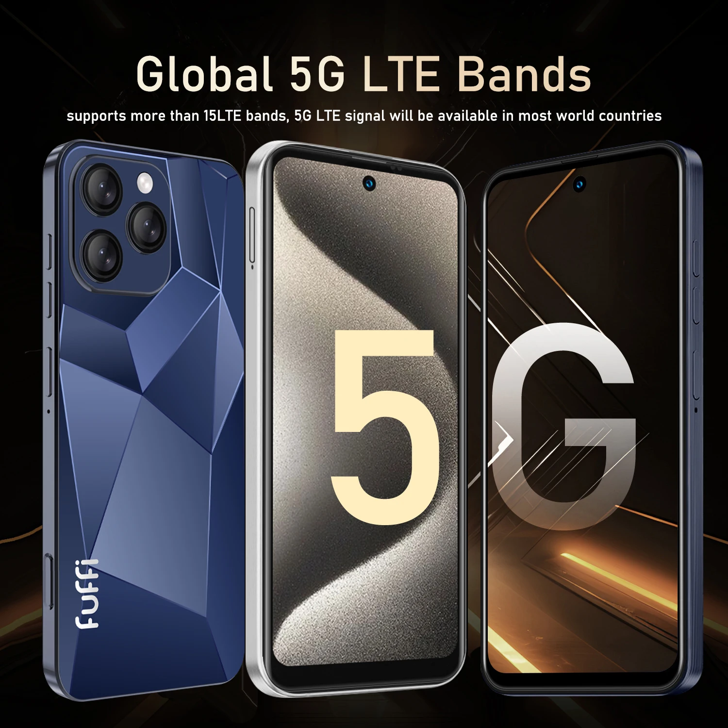 FUFFI Note 15 Pro Smartphone Android 5G Phone Unlock Dual Card 6.56Inch HD 12GB+1TB ROM 24+48MP 5300mAh Google Play Store Phone 4