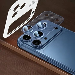 Premium Camera Lens Protector with Metal Mesh and Case Ring - Full Cover Glass with AR & AF Protection - iPhone 17 Pro (Blue)