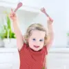 1Set Baby Silicone Fork Spoon Set Silicone Handle Children BPA Free Silicone Feeding Fork Spoon Set Christmas Gift Birthday Gift 5