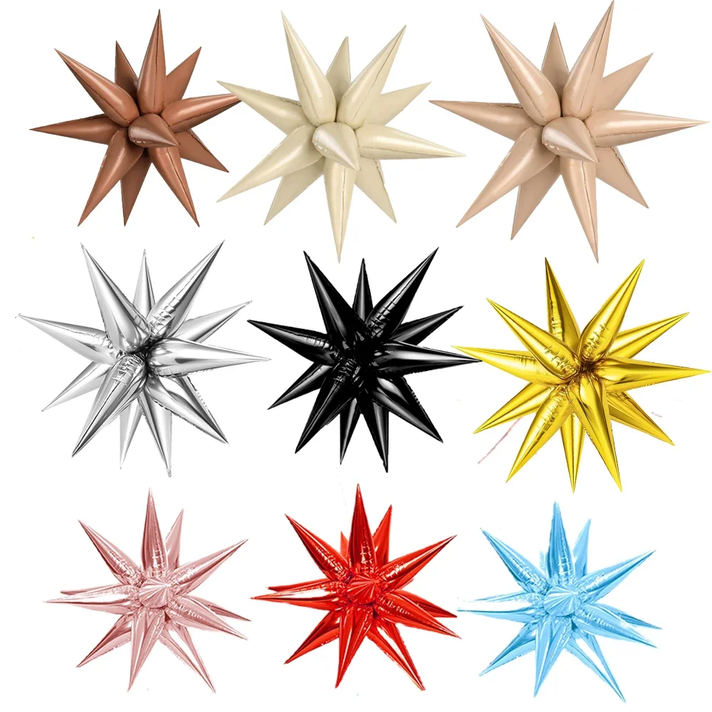 

6/12pcs Black Silver Colorful Water Droplet Balloon Explosion Star Foil Balloons for Birthday Wedding Christmas Party Decoration