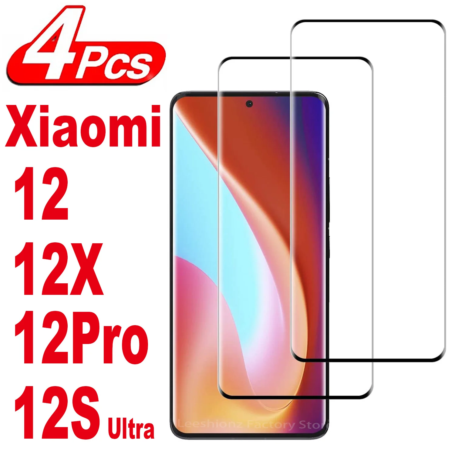 1/4Pcs 3D Screen Protector Glass For Xiaomi 12 12X 12S Pro Ultra 12Pro 12SPro 12SUltra Tempered Glass Film