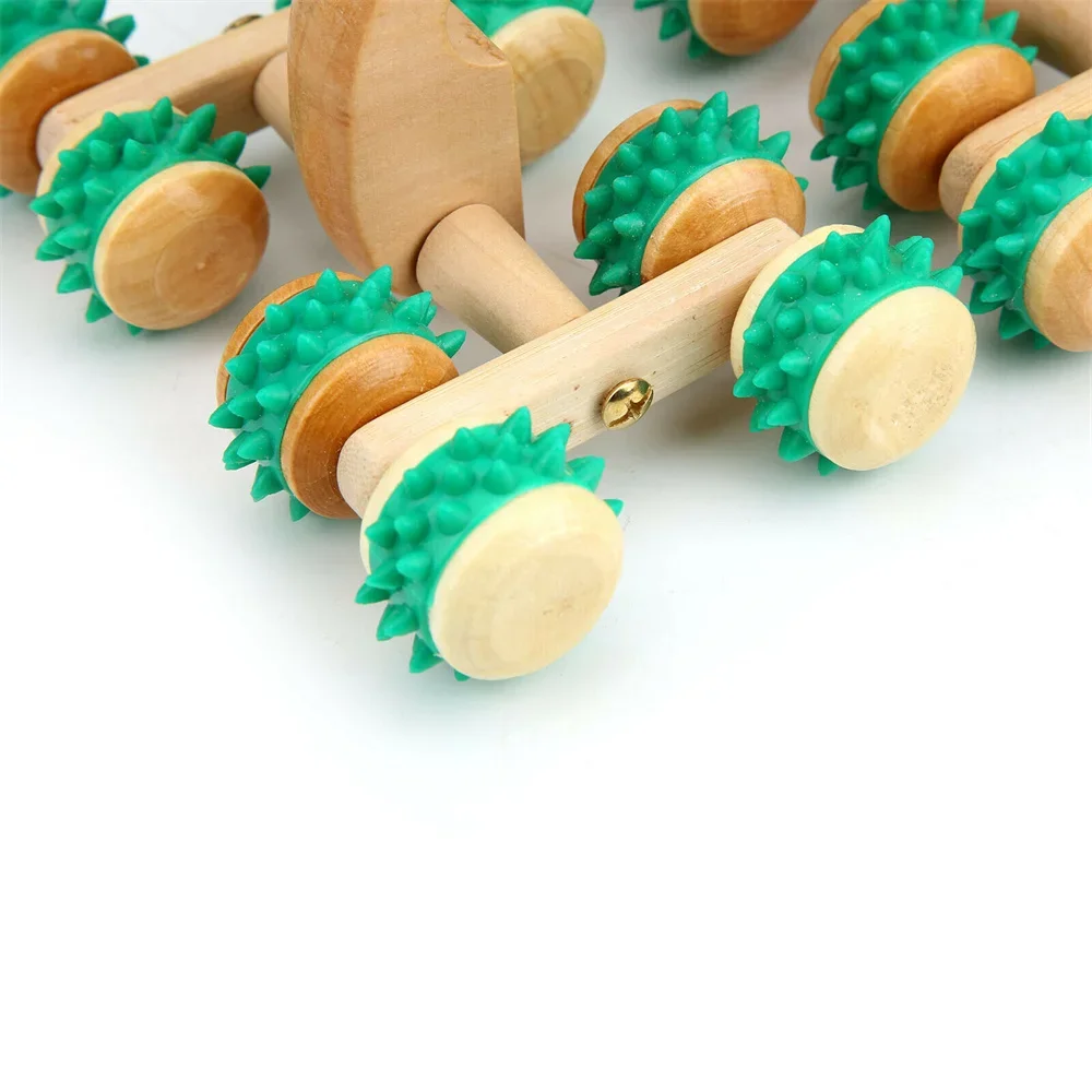 Manual Wooden Massage Roller Tool, Wood Back Massage Roller for Neck Leg Back Deep Tissue Muscle Relax Massage