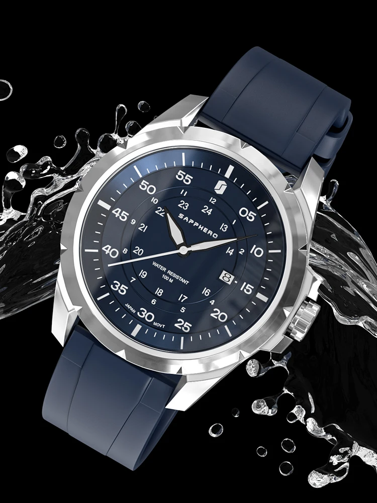 SAPPHERO Men's Watch Luxury Quartz Clock 50M Waterproof for Men 4