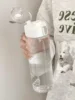 Portable Plastic Water Bottle Sports Fitness Large Capacity Transparent Cup with Tea Compartment Outdoor Anti-drop Water Bottle 4
