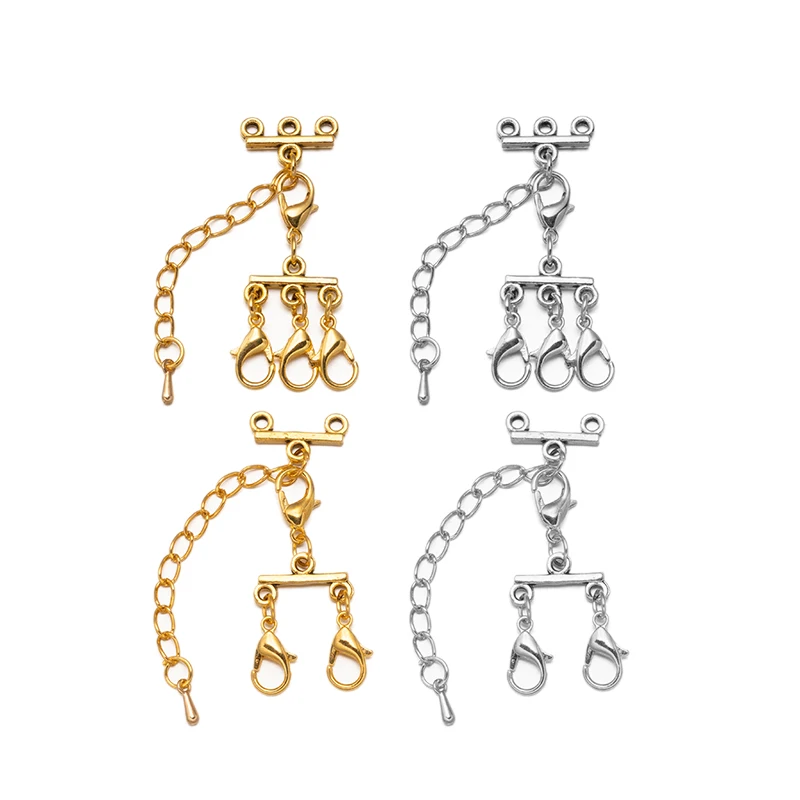 2 Sätze mehrsträngige geschichtete Halskette Verschlüsse Halskette Separator für DIY Armband Ketten Schmuck Herstellung Stecker Schlösser Verschlüsse – Detail 1