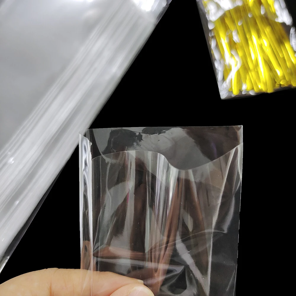 50/100 Stück transparente Süßigkeiten-Zellophanbeutel, durchsichtiger Kunststoff, süße Kekse, Gebäck, Verpackung, Geschenktüten, Hochzeit, Geburtstag, Dekoration – Detail 8