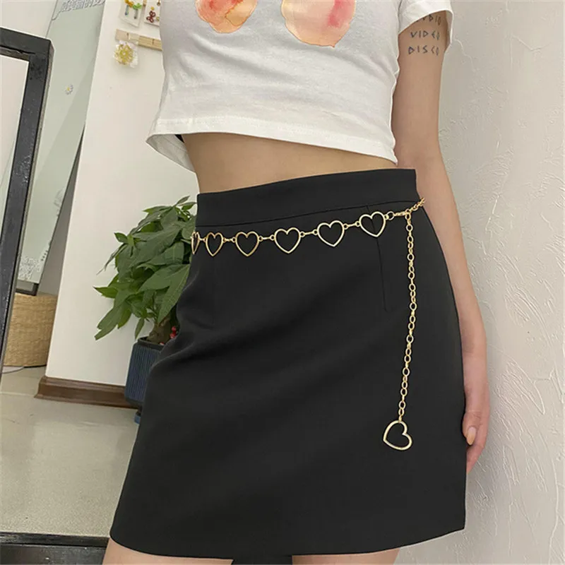 

105cm Waistband Pants Classic Waist Chain Love Heart Hollow Girdle For Women Hip Hop Style Fashion Fine Waist Belts 2023 Trendy
