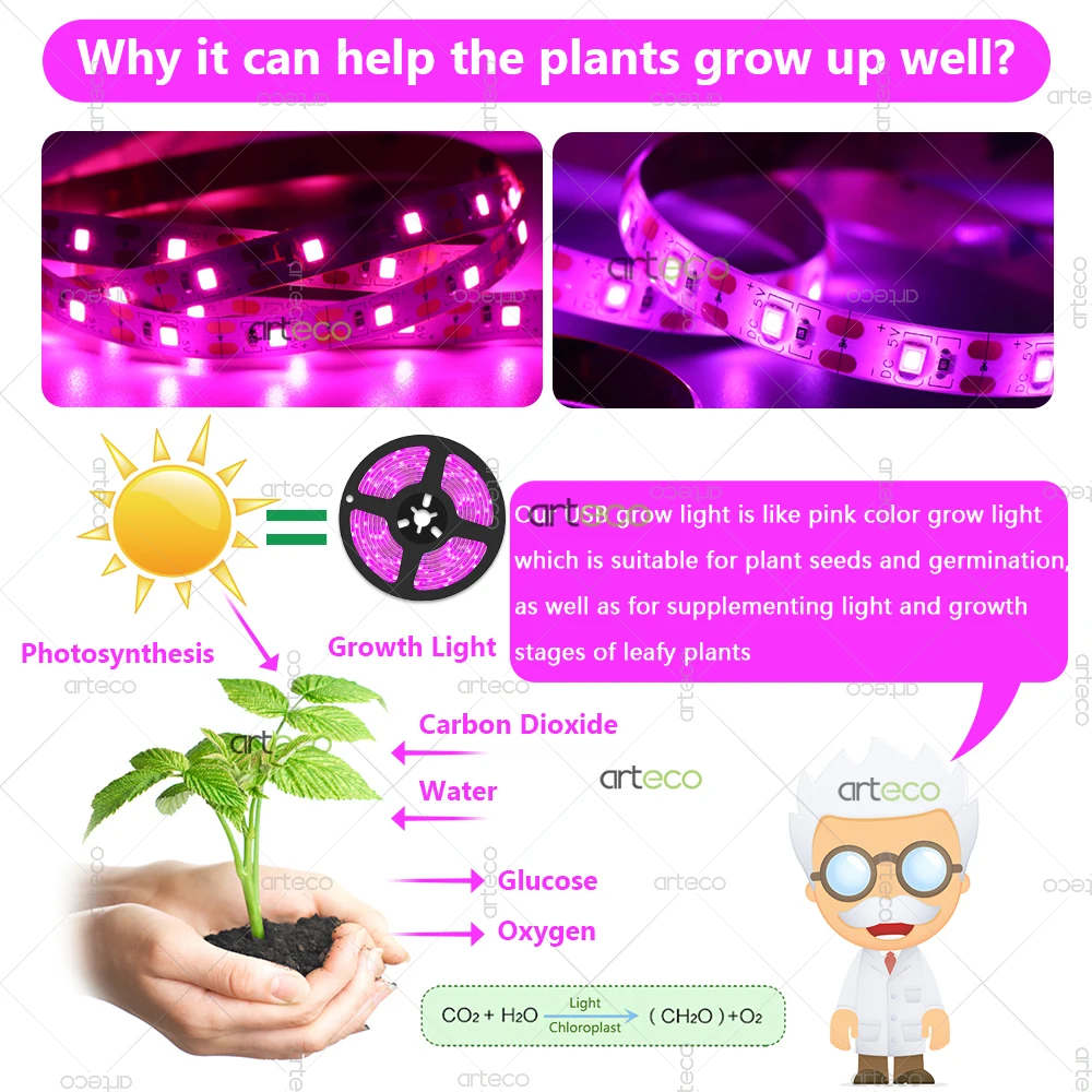 USB Led Plant Grow Light With Battery Box Full Spectrum 5V Grow Light Strip 2835 Led Phyto Lamp for Plants Greenhouse Hydroponic led grow light,grow light