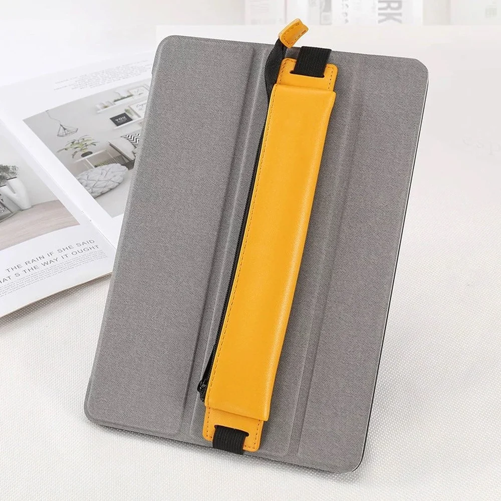 Premium PU Leather Elastic Buckle Pen Organizer Sleeve