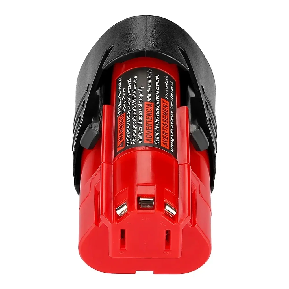 Batteria al litio 12v 3Ah Batteria ricaricabile per utensili a batteria Milwaukee M12 XC 48-11-2402 48-11-2411 48-11-2401 MIL-12A-LI - immagine 6