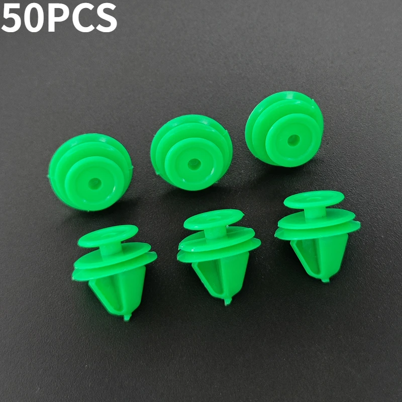 

50 шт. нейлоновый декоративный зажим, зеленая фиксированная застежка для внутренней двери автомобиля, подходит для Mercedes Benz для Peugeot 207 307 206