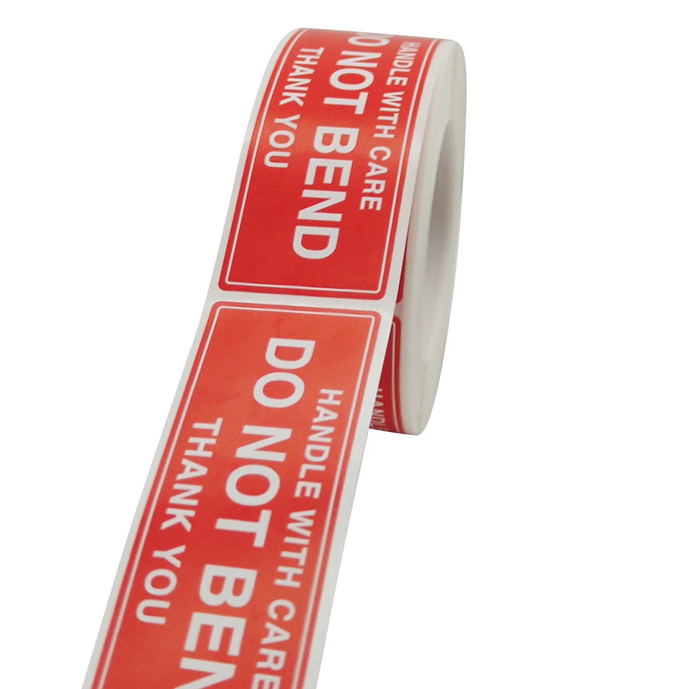 250pcs/roll Red Warning Sticker Fragile Handle With Care DO NOT BEND 2.5x4.5cm Transport Packaging Remind Labels cartoon stickers self adhesive stickers custom stickers stationery stickers anime stickers paper stickers adhesive stickers decorative labels stickers animal stickers roll packaging stickers