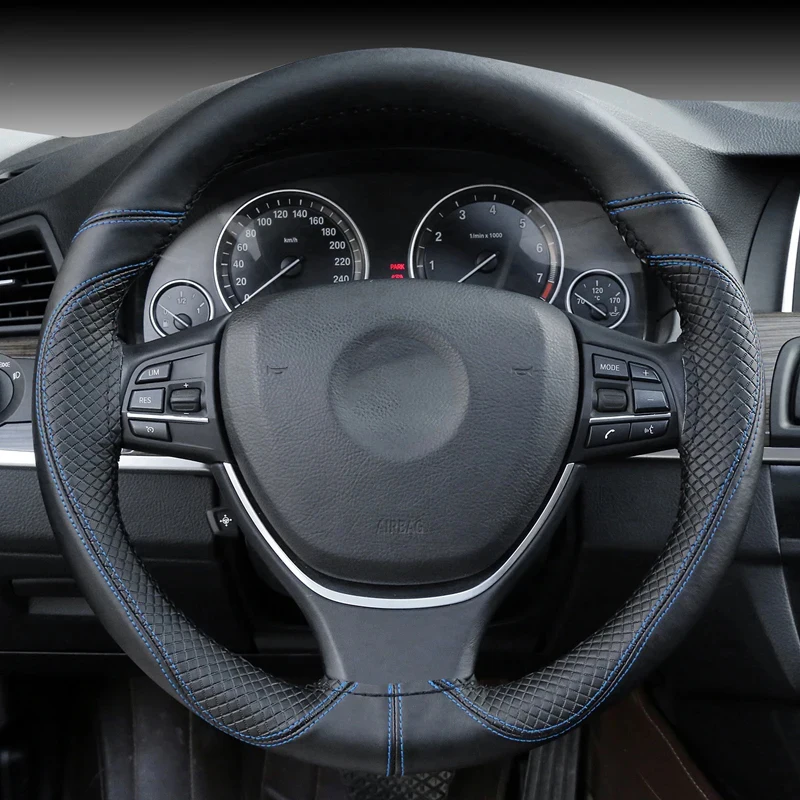 Steering wheel cover Genuine Leather 38cm Soft Anti-slip