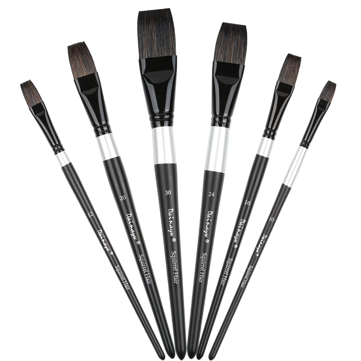 Dainayw Squirrel Hair Flat Watercolor Paint Brush Art Painting Brushes for Professional Watercolor Gouache Acrylic Drawing 2