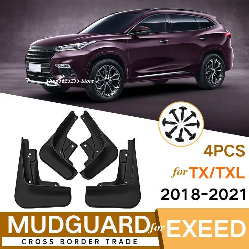 

Car Mudflap for Chery Exeed Txl TX LX 2018 2019 2020 2021 2022 Mudguards Mud Flaps Splash Guard Front Rear Wheel Anti-Mud Fender