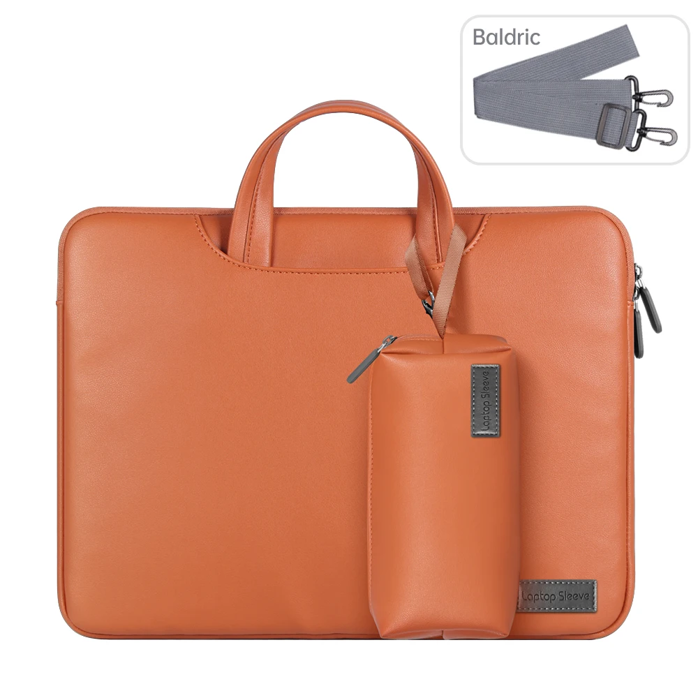 Premium Leather Laptop Handbag – Shockproof Briefcase for Business Professionals