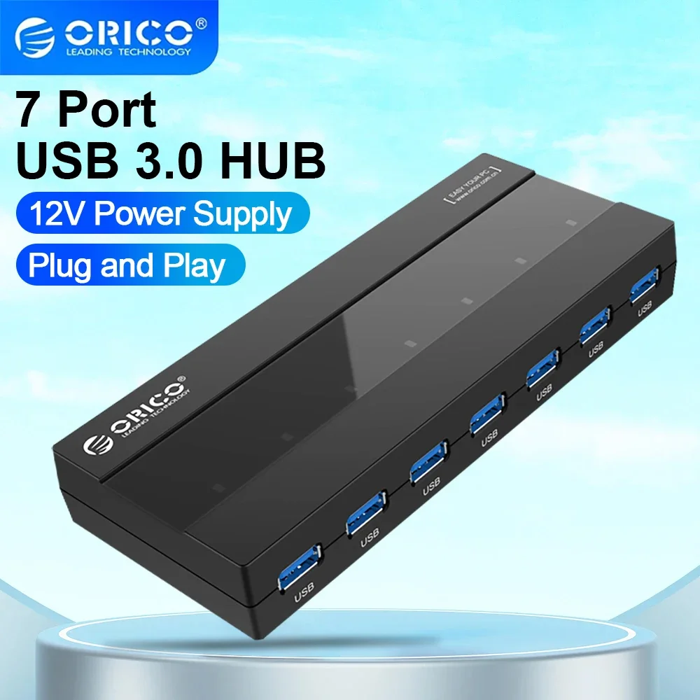 ORICO USB 허브 멀티 3.0 분배기, 7 포트 USB 3.0 허브, 5Gbps ..