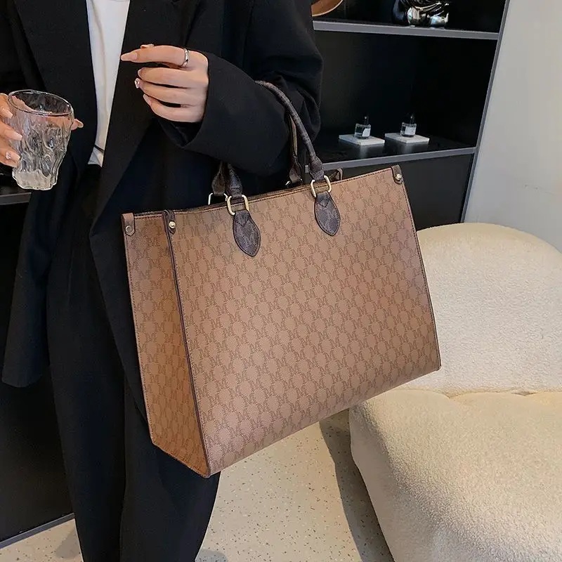 BKQU Tote Bag Elegant Fashion Shoulder Bag Handbags  New Fashion Portable Shopping Bag Large Capacity Women's Large Bag