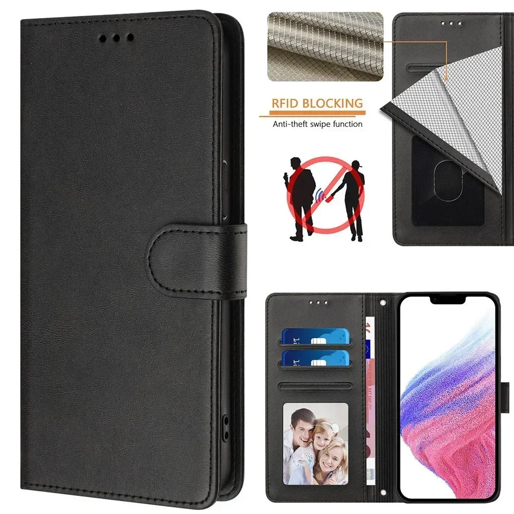 Premium RFID Blocking Wallet Flip Case with Card Holder and Stylus Slot